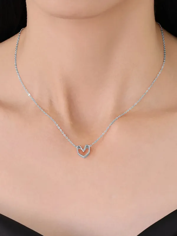 Pure_925_Silver_Geometrical_Heart_Pendant_For_Women