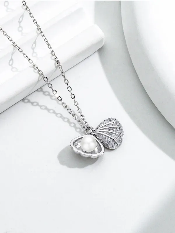 Pure_925_Silver_Shell_Pendant_For_Women