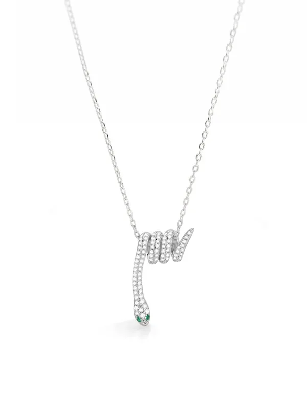 Pure_925_Silver_Snake_Pendant_For_Women