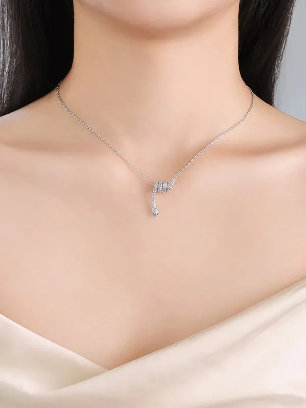 Pure_925_Silver_Snake_Pendant_For_Women