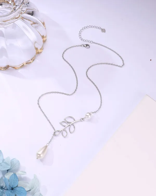 Pure_925_Silver_Pearl_With_Leaf_Pendant_For_Women