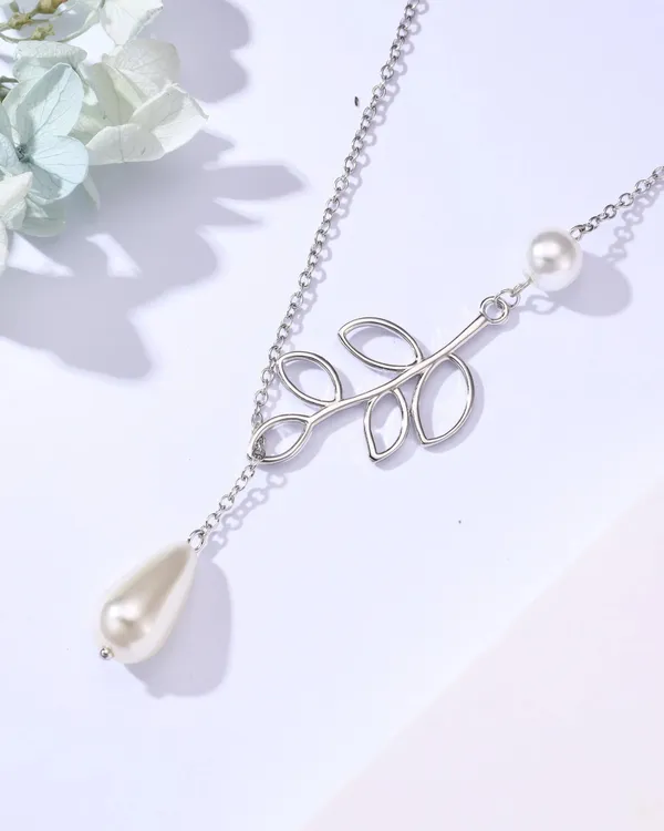 Pure_925_Silver_Pearl_With_Leaf_Pendant_For_Women
