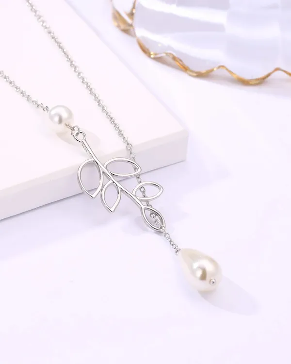 Pure_925_Silver_Pearl_With_Leaf_Pendant_For_Women
