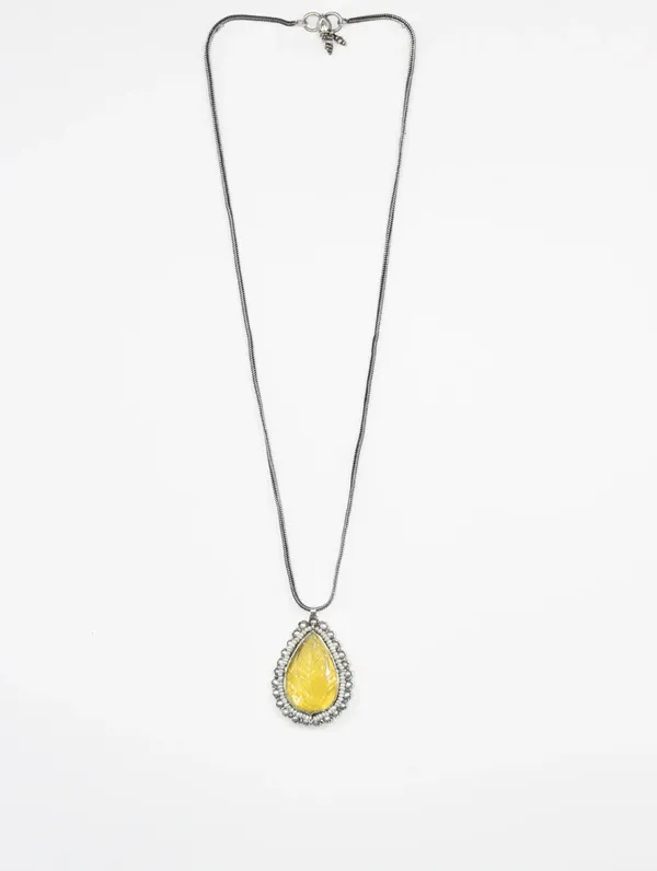 Pure_925_Silver_Yellow_Necklace_Set_For_Women