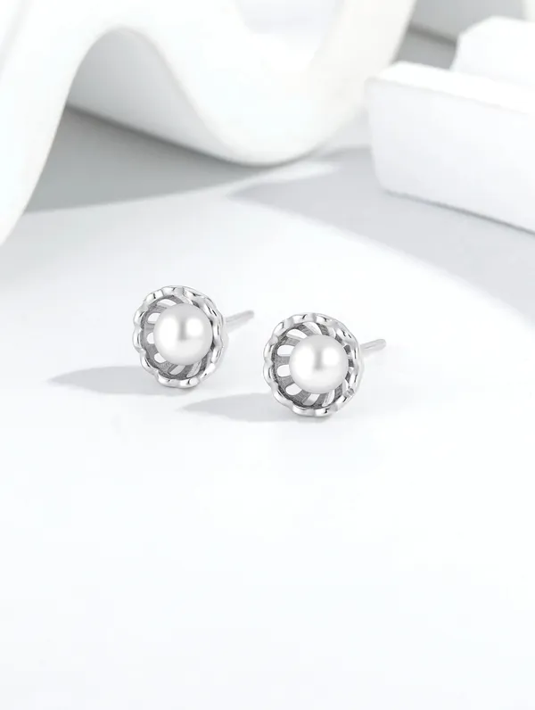 Pure_925_Silver_Classic_Pearl_Bloom_Stud_Earrings_For_Women
