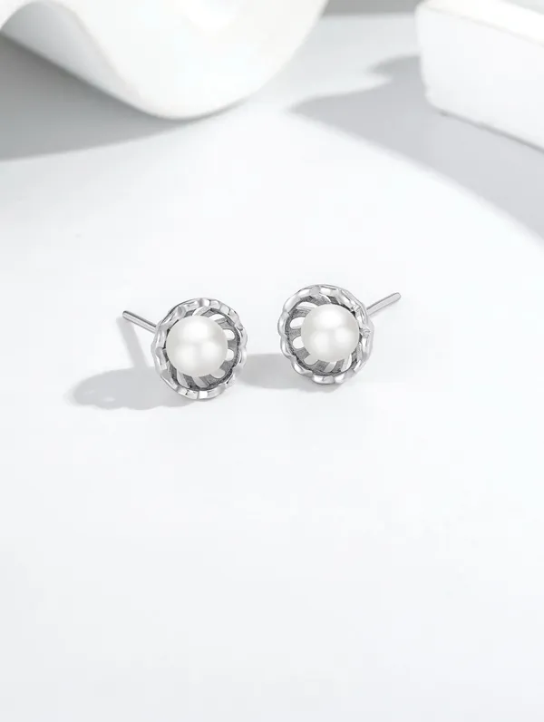 Pure_925_Silver_Classic_Pearl_Bloom_Stud_Earrings_For_Women