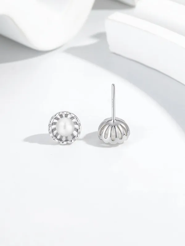 Pure_925_Silver_Classic_Pearl_Bloom_Stud_Earrings_For_Women
