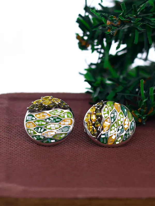 Pure_925_Silver_Enamal_Earrings_For_Women