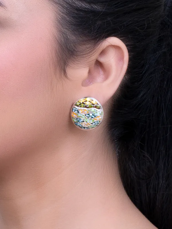 Pure_925_Silver_Enamal_Earrings_For_Women