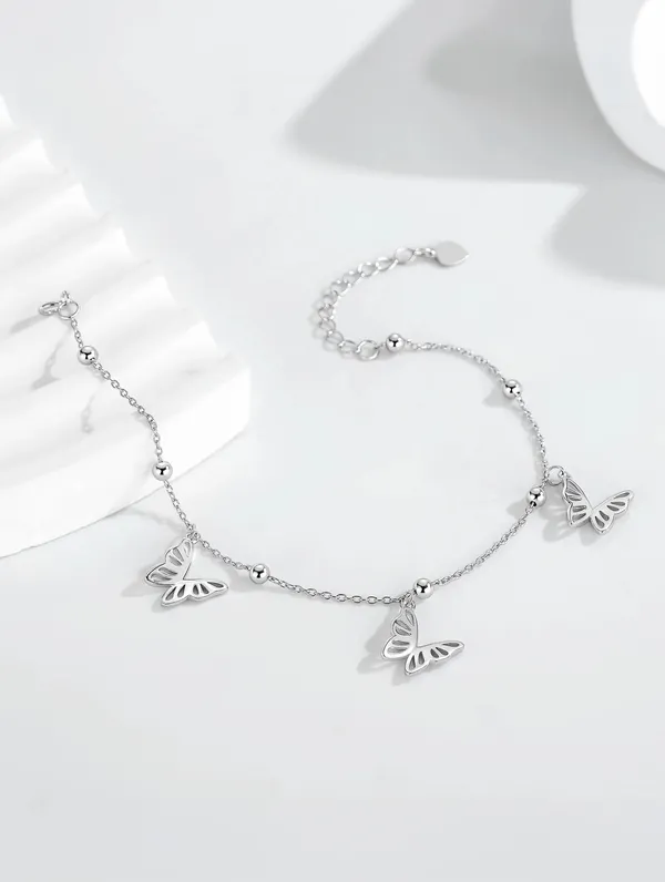 Pure_925_Silver_Butterfly_Charm_Bracelet_For_Women