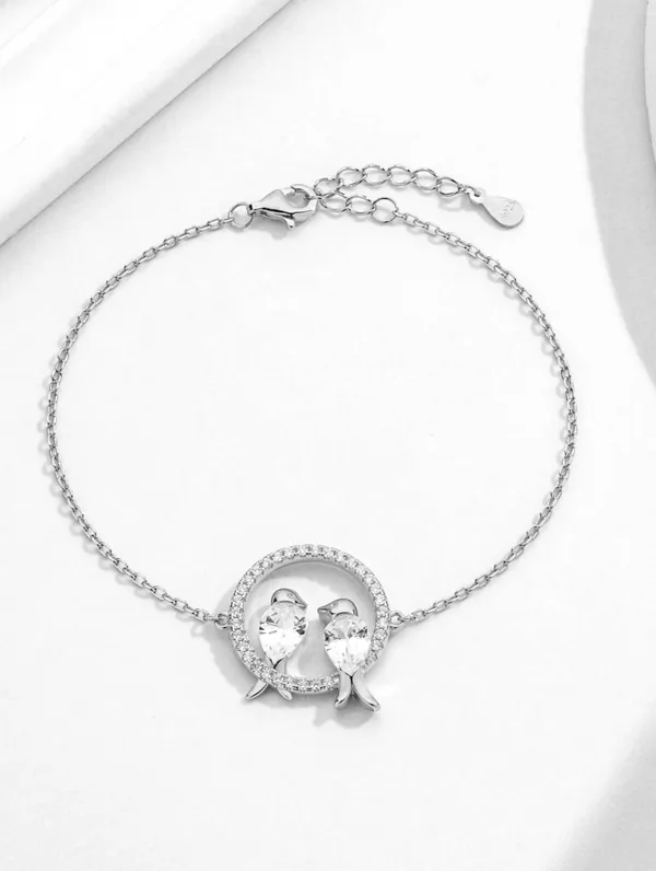 Pure_925_Silver_Lovebirds_Bracelet_For_Women