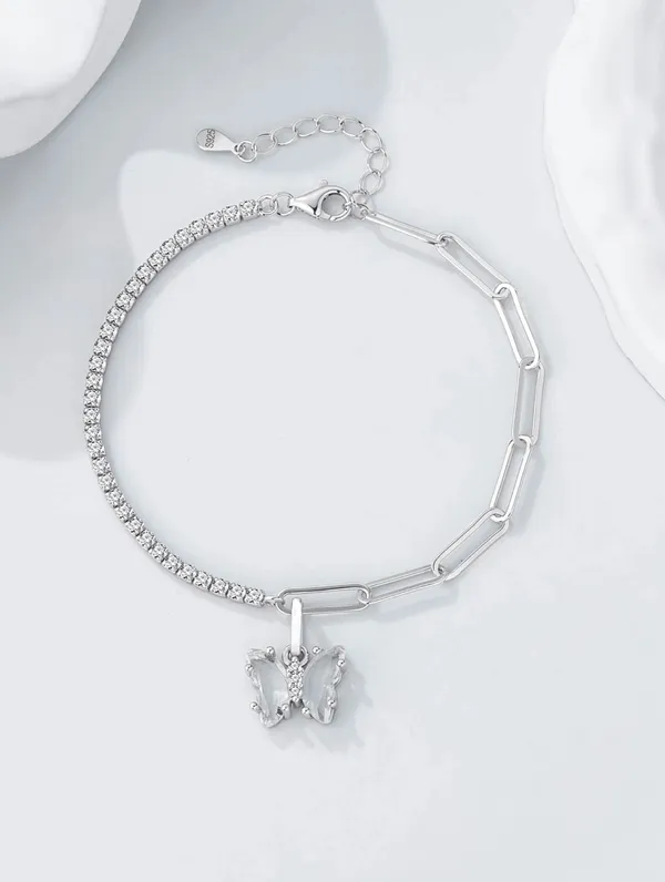 Pure_925_Silver_Butterfly_Bracelet_For_Women