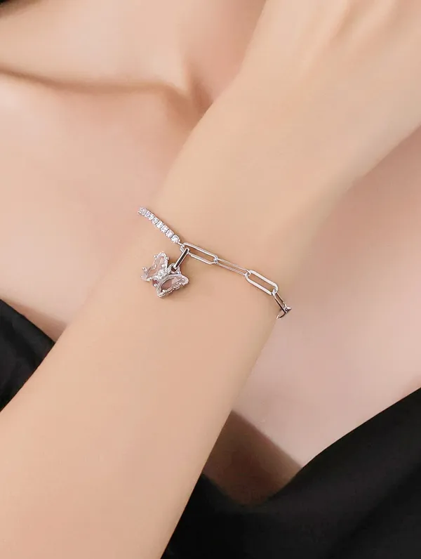 Pure_925_Silver_Butterfly_Bracelet_For_Women