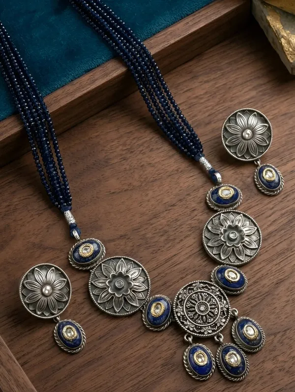 Pure_925_Silver_Regal_Statement_Necklace_Set_For_Women