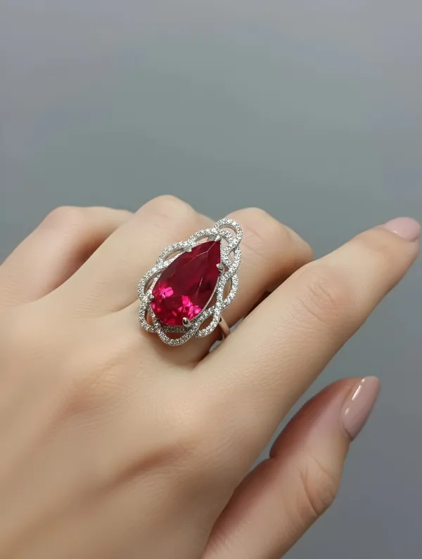 Pure_925_Silver_Premium_Royale_Teardrop_Ring_For_Women
