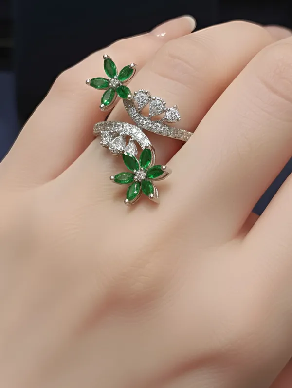 Pure_925_Silver_Premium_Emerald_Vine_Ring_For_Women