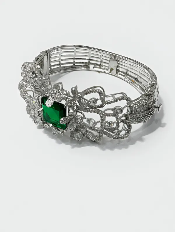 Pure_925_Silver_Premium_Emerald_Royale_Bracelet_For_Women
