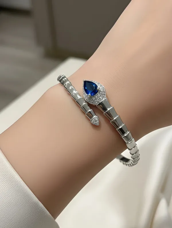 Pure_925_Silver_Premium_Blue_Edge_Bracelet_For_Women