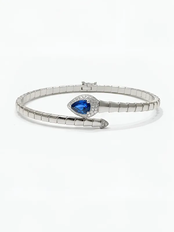 Pure_925_Silver_Premium_Blue_Edge_Bracelet_For_Women