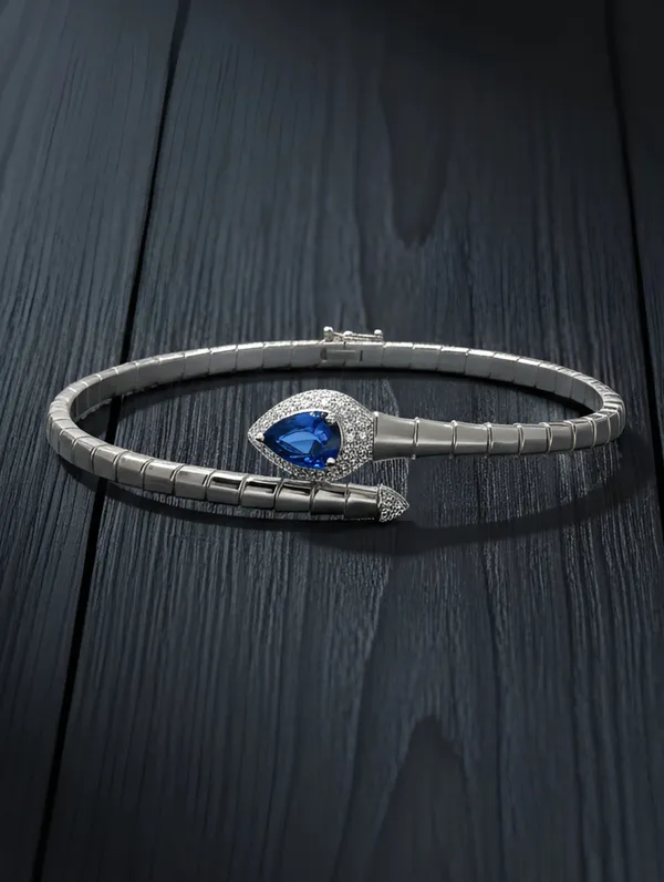 Pure_925_Silver_Premium_Blue_Edge_Bracelet_For_Women