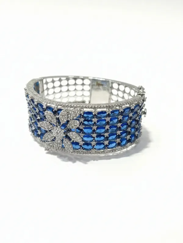 Pure_925_Silver_Premium_Azure_Blossom_Bracelet_For_Women