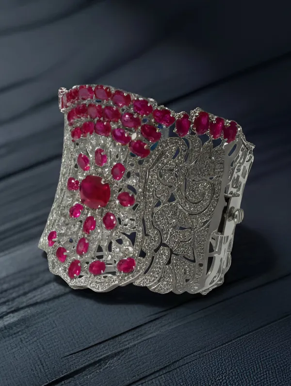 Pure_925_Silver_Premium_Crimson_Empress_Cuffbracelet_For_Women