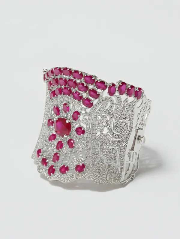 Pure_925_Silver_Premium_Crimson_Empress_Cuffbracelet_For_Women