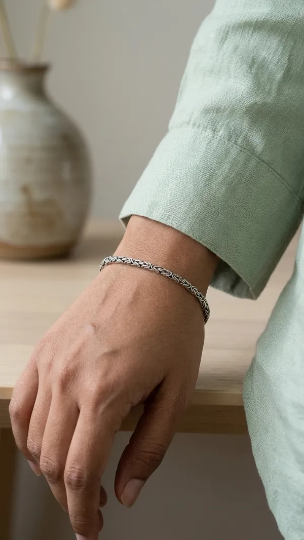 Pure_925_Silver_Byzantine_Bracelet_For_Men_Women