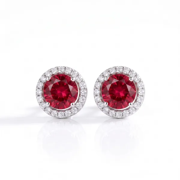 Pure_925_Silver_Centre_Red_Studs_For_Women