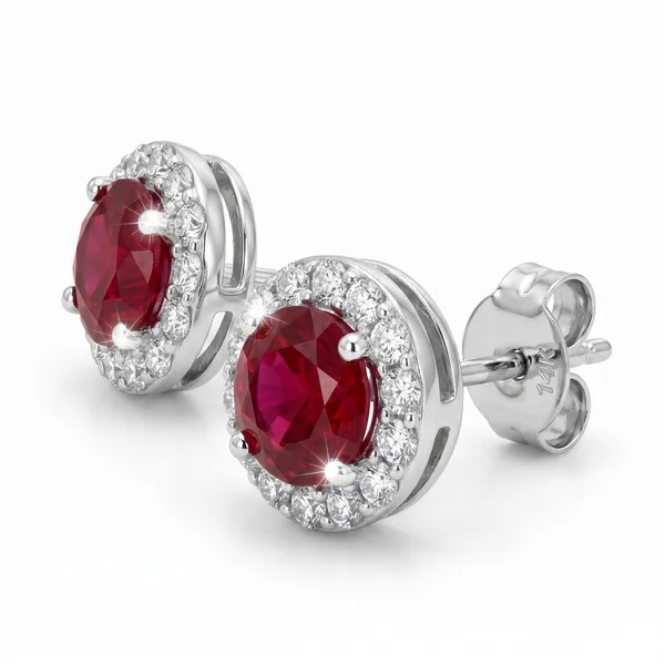 Pure_925_Silver_Centre_Red_Studs_For_Women