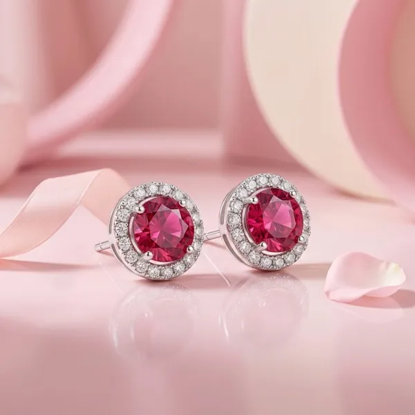 Pure_925_Silver_Centre_Red_Studs_For_Women
