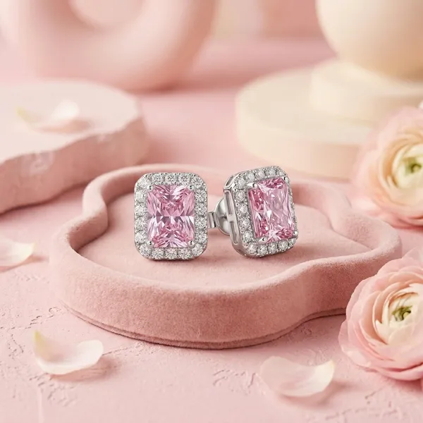Pure_925_Silver_Solitaire_Studs_Pink_For_Women