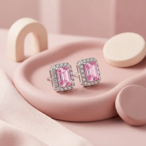 Pure_925_Silver_Solitaire_Studs_Pink_For_Women