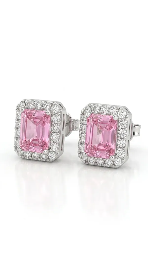 Pure_925_Silver_Solitaire_Studs_Pink_For_Women