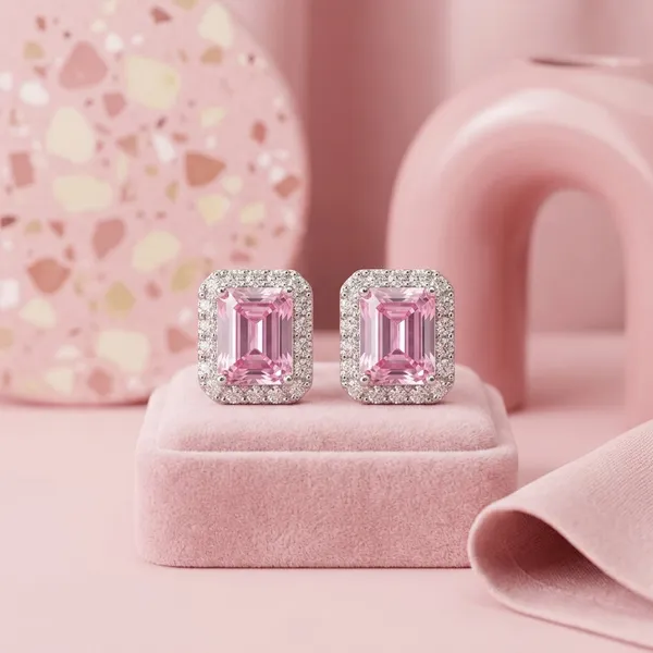 Pure_925_Silver_Solitaire_Studs_Pink_For_Women
