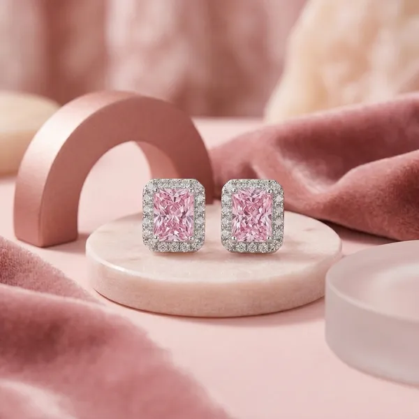 Pure_925_Silver_Solitaire_Studs_Pink_For_Women