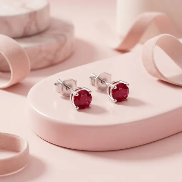 Pure_925_Silver_Ruby_Star_Studs_For_Women