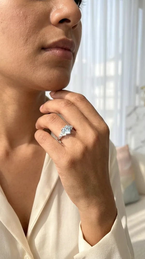 Pure_925_Silver_Blue_Heart_Ring_For_Women