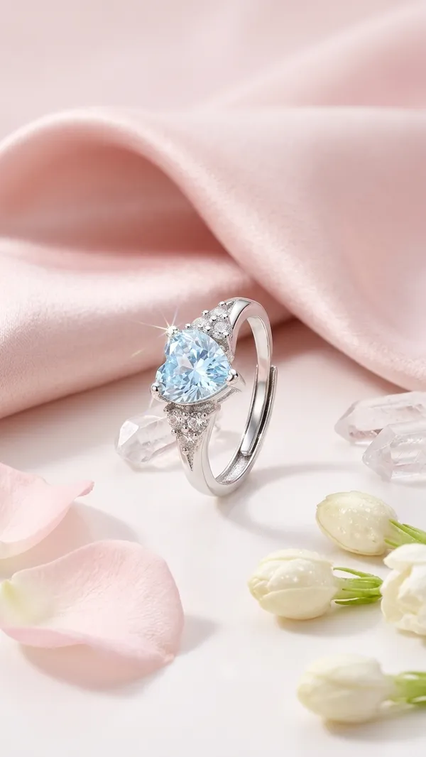 Pure_925_Silver_Blue_Heart_Ring_For_Women