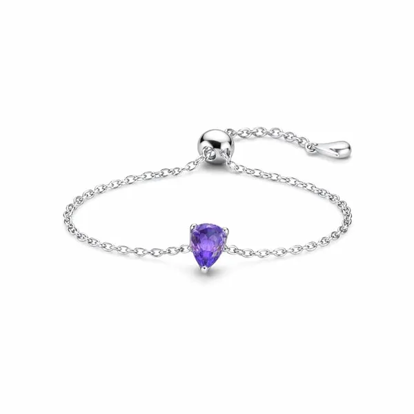 Pure_925_Silver_Droplet_Chain_Ring_For_Girls_And_Women_Purple_Duo