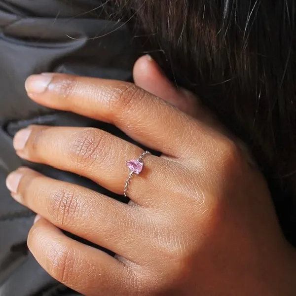 Pure_925_Silver_Droplet_Chain_Ring_For_Girls_And_Women_Pink_Single