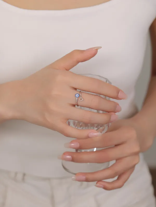 Pure_925_Silver_Blue_Circle_Ring_For_Women