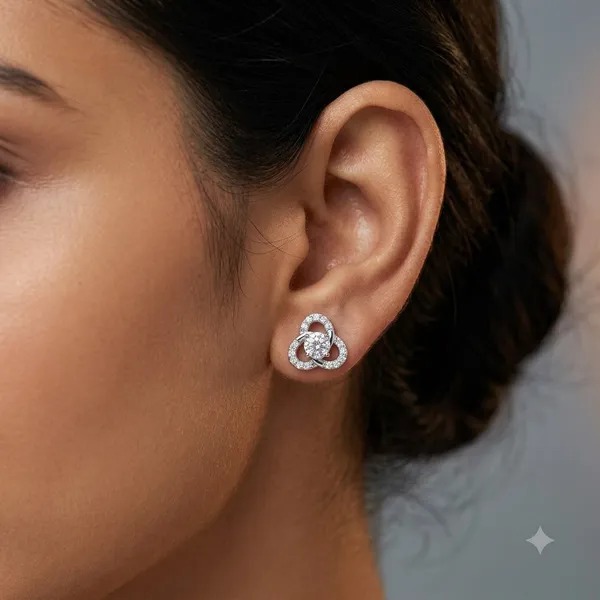 Pure_925_Silver_Clover_Shaped_Earrings_For_Women