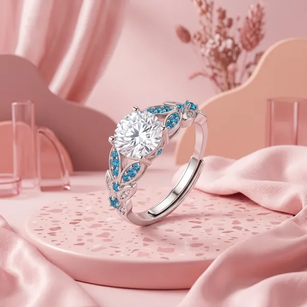 Pure_925_Silver_Solitaire_Bloom_Blue_Ring_For_Women