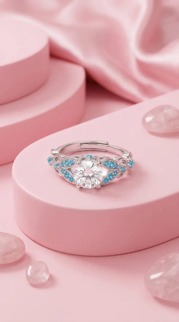 Pure_925_Silver_Solitaire_Bloom_Blue_Ring_For_Women