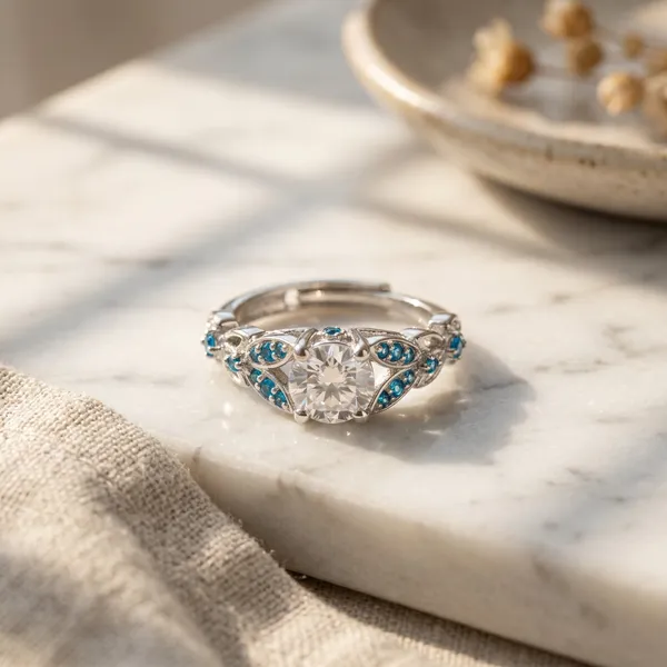 Pure_925_Silver_Solitaire_Bloom_Blue_Ring_For_Women