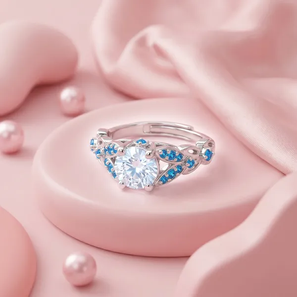 Pure_925_Silver_Solitaire_Bloom_Blue_Ring_For_Women