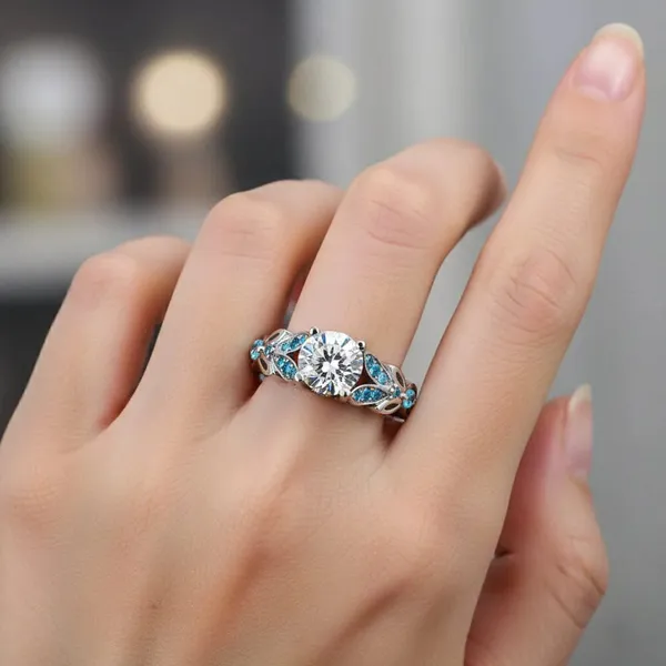 Pure_925_Silver_Solitaire_Bloom_Blue_Ring_For_Women
