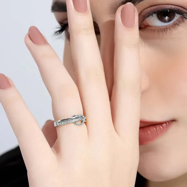 Pure_925_Silver_Infinity_Knot_Diamond_Ring_For_Women