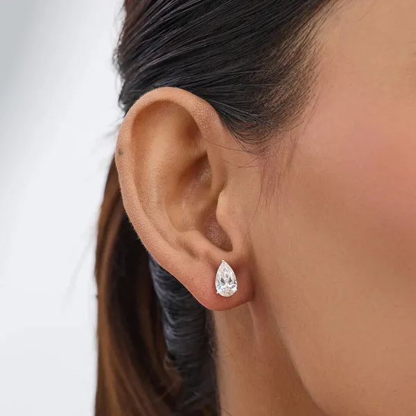 Pure_925_Silver_Pear_Cut_Moissanite_Diamond_Studs_For_Men_Women_Single